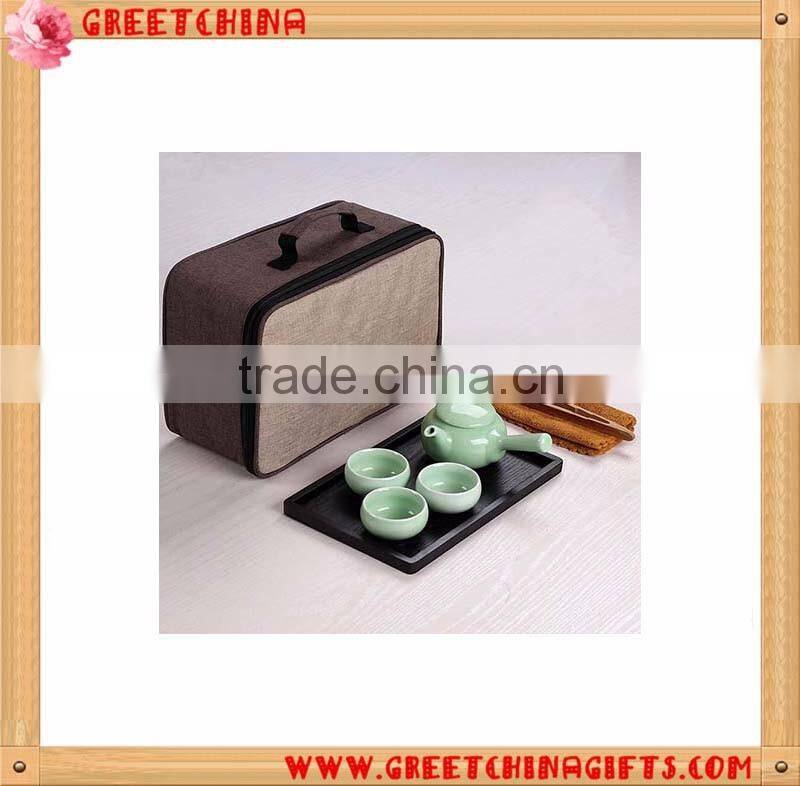 Promotional Custom Portable Travel Celadon Teapot Set