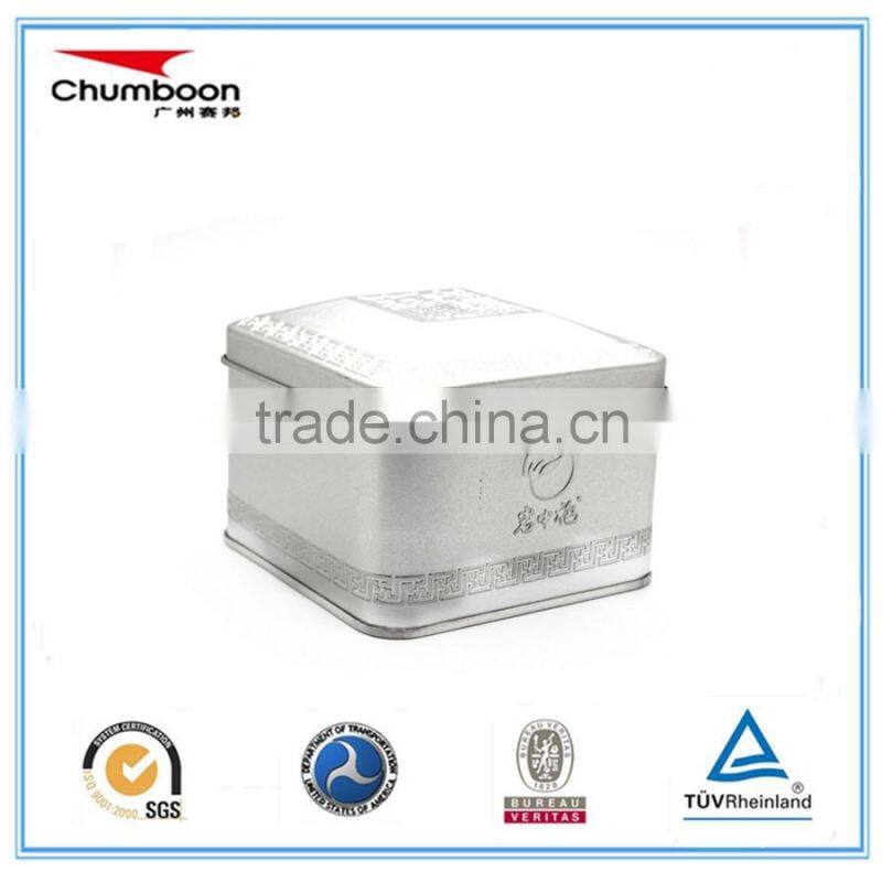 house shape square tea tin can / matt varnish gift tin box / factory OEM metal box
