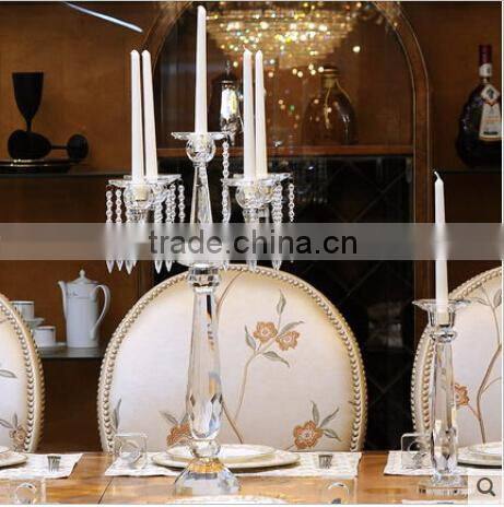 Factory directly sale Guarantee quality crystal candle holder on decoration on sale