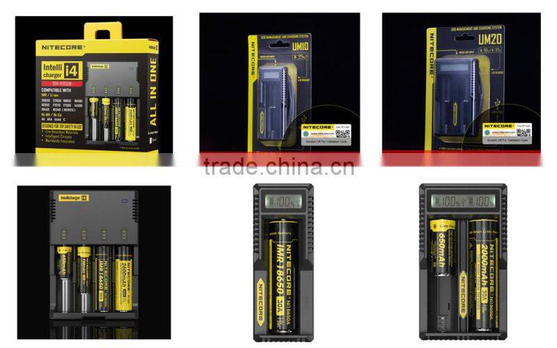 Wlspower Nitecore UM10 LCD screen black single charger UM10 18650 li-ion battery charger aaa aa ni-mh battery charger