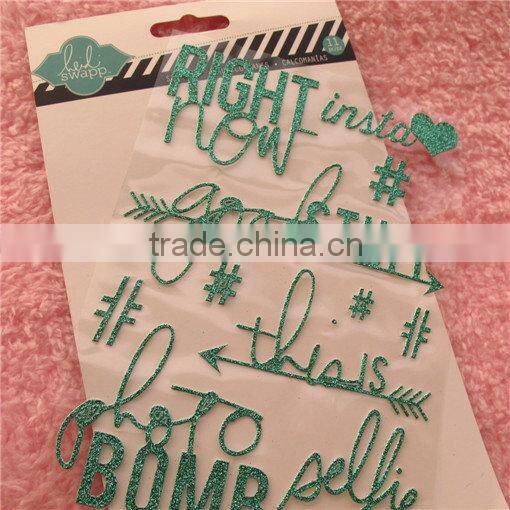 2015 Home decorative epoxy skin glitter sticker