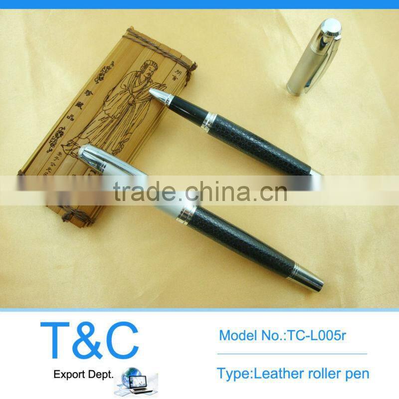 TC-L009b 2014 hot selling leather metal ball pen business pen