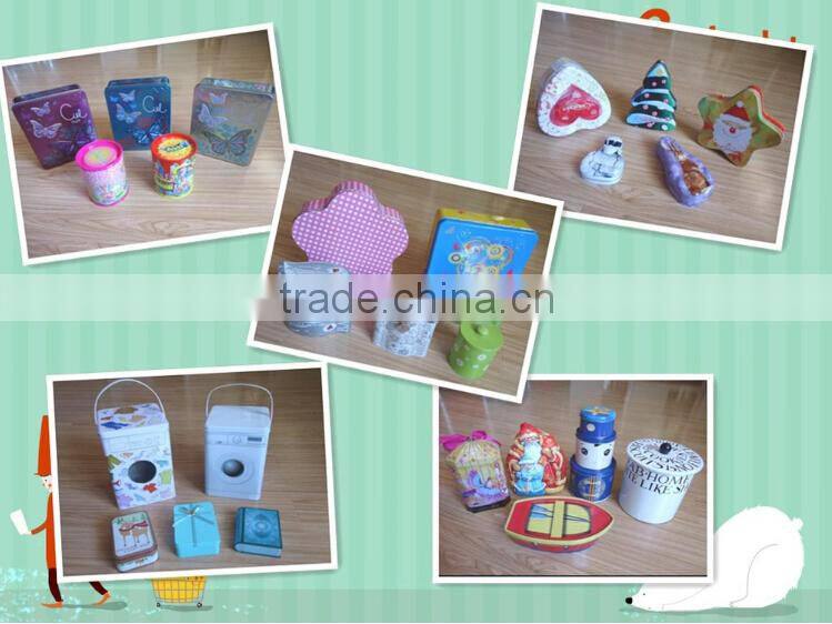 first grade rabbit shaped cartoon candy tin box