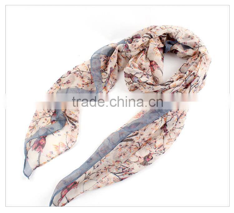 New Arrival Soild with Muticolors Tassel Fashion Bohemian Long Chiffon Scarf