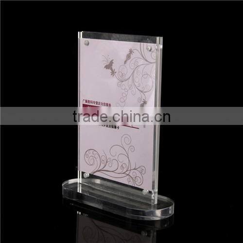 elegant handmade acrylic menu stand,acrylic a4 paper holder shenzhen factory