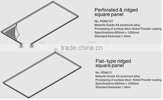 Fire Proofing Perforated Aluminum Sheet False Ceiling Tiles 600x600 mm