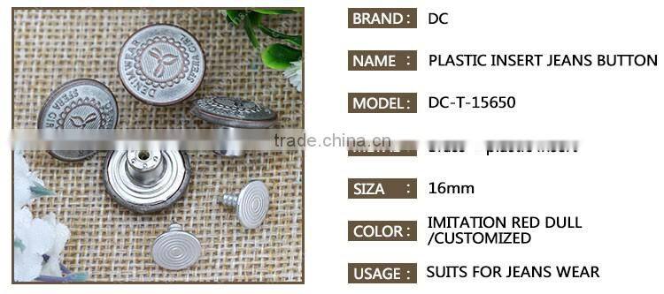 Customizable Metallic Color Button Metal Jeans Button for Button Jeans