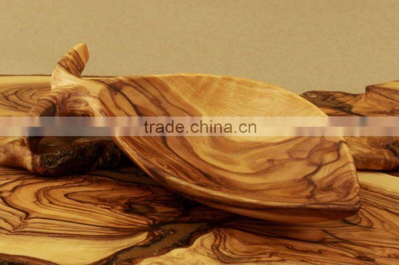 Olive Wood Decorative Carved Plate Fish Design