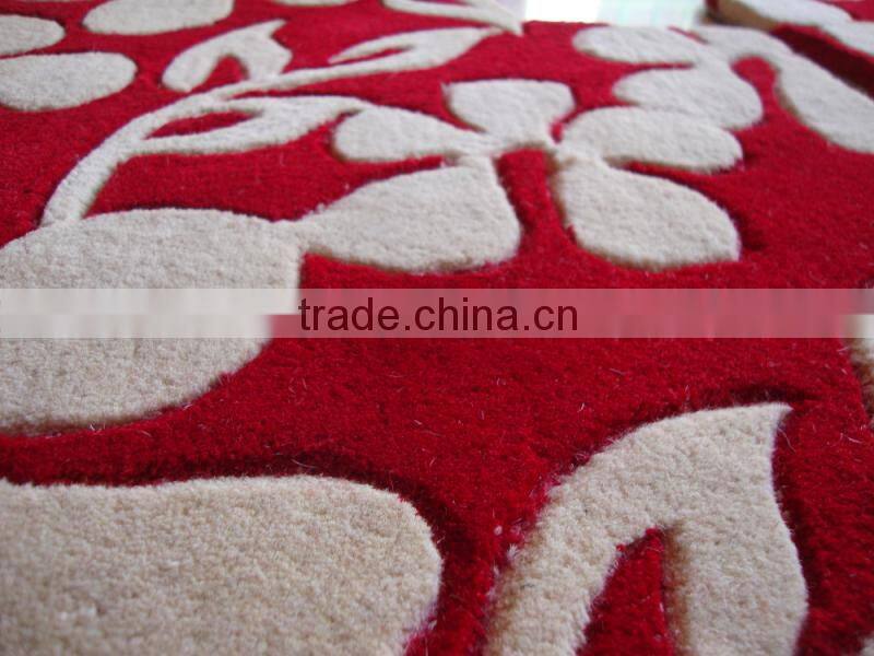 Red 100% micro wool washable on sale car mat with high quality