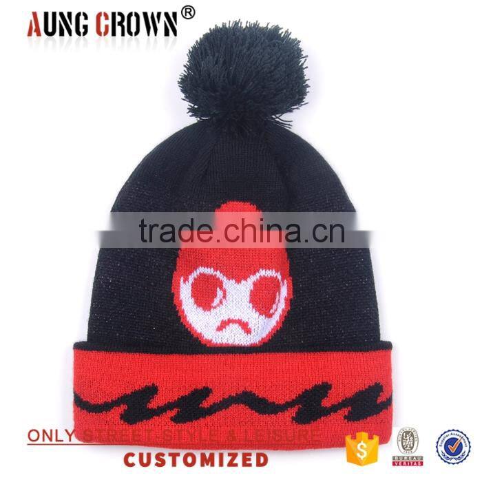 sports beanie pom,acrylic cuff beanie,100 cotton beanie hat