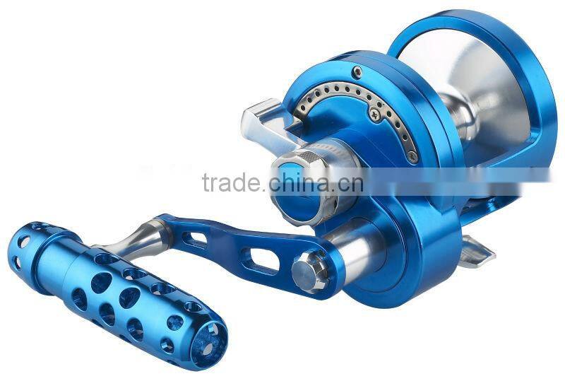 high quantity big size gold color aluminum trolling reel fishing reels