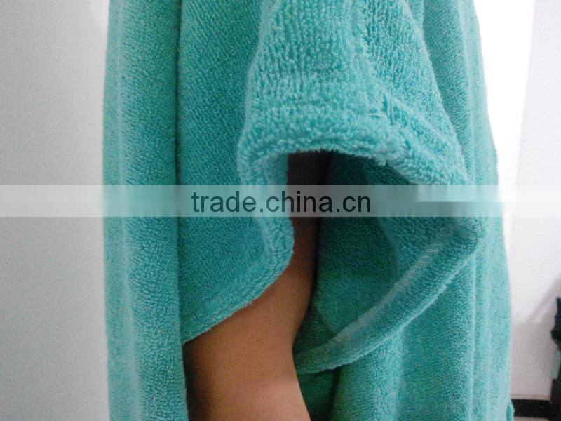 100% cotton terry cloth plain color super absorbent hooded surf poncho beach towel