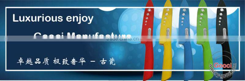 GOOCI Ceramic Knife Set Super Sharp Chef Fruit Ceramic knife Set Size 3"+4"+5"+6" + Peeler + holder BLACK BLADE