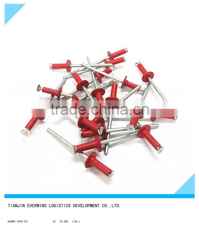 High quality Red color Open type Countersunk head Waterproof Aluminium Blind rivet