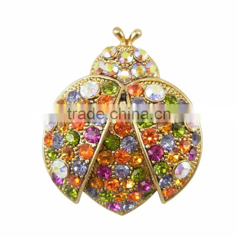 Fashion cheap crystal brooch with zinc alloy