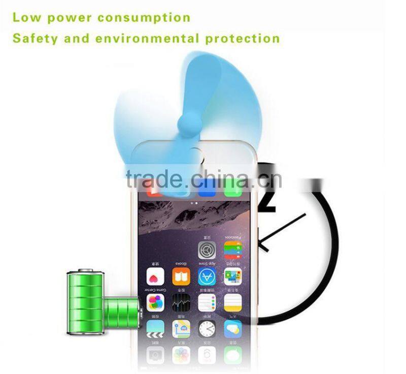 Summer Android phone OTG small mini USB fan portable dual use blue, white, pink, green, orange, black optional