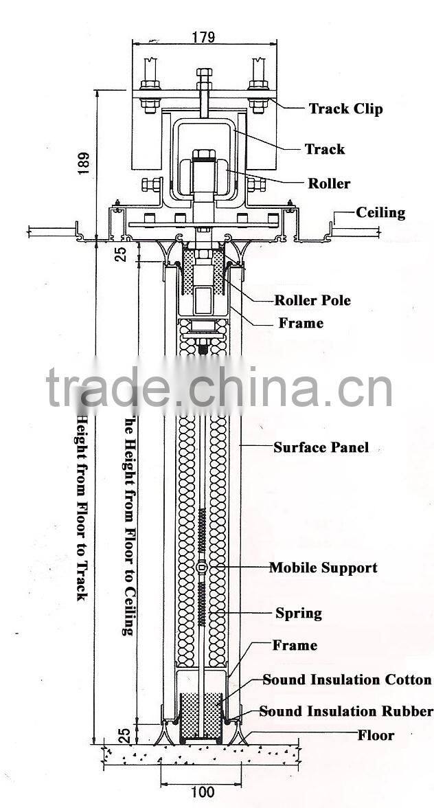 New product china soundproof restaurant movable partition wall