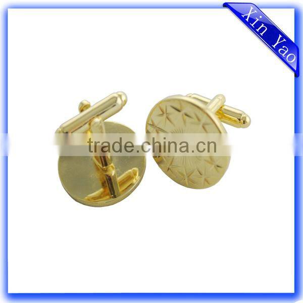 Custom design wholesale metal blank gold cufflink