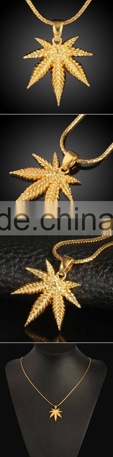 ATHENAA Couple Leaf Pendant 18k Gold Plated Yiwu Jewelry Factory Hip Hop Pendant