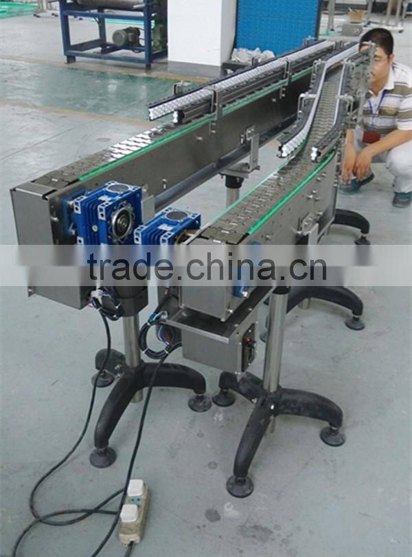 Multi-lane stainless steel chain conveyor for soft drink packaging and conveying