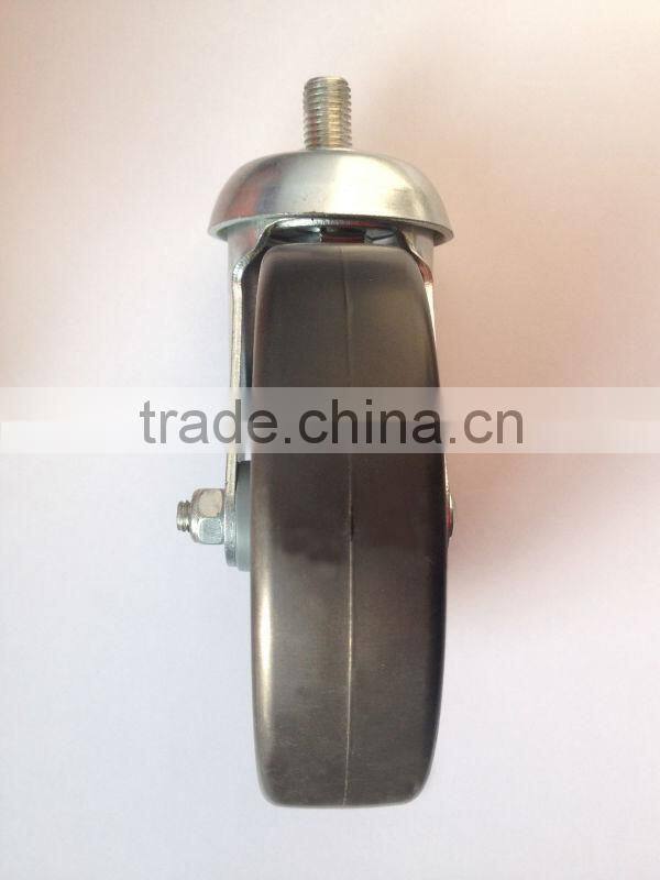 5" TPR caster with threaded stem, 125mm TPR caster