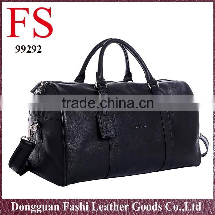 2016 Black Classic Style Large Wholesale Men Leather Travel Bag