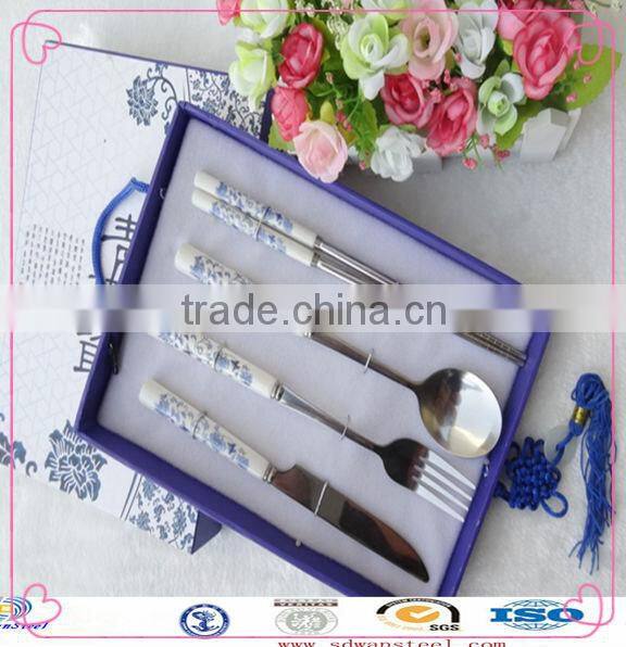 stainless steel cutlery set/dinner set with gift case ,2 piece