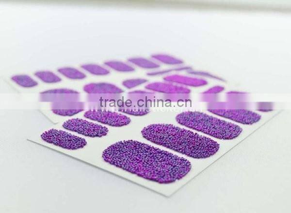 Custom sexy green 3D nail art sticker caviar nail arts mini beads 14 day nail decals nails factory