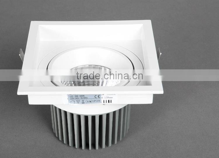 20W Square COB LED Downlight with square outer ring zhongshan guzhen supplier
