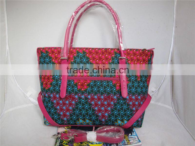 Fashion shoulder bag African printed wax fabric handbag