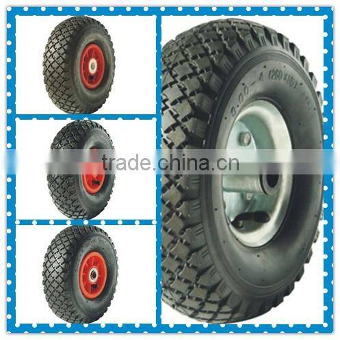 10 inch pneumatic rubber wheel/ 3.00-4 metal rim wheel