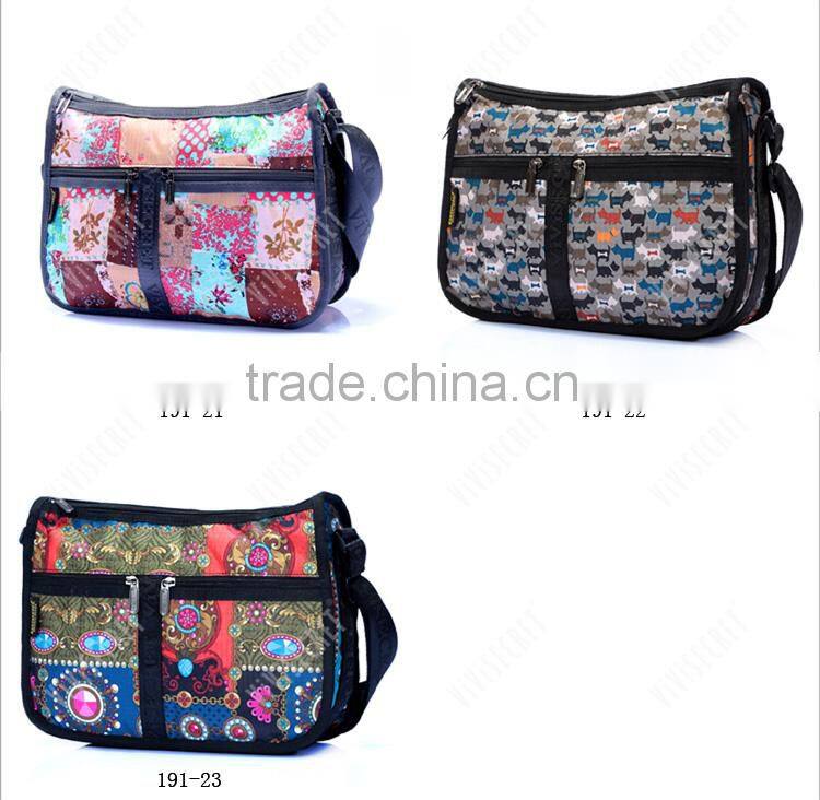 Fashion nylon bags oversized tote bag colorful flower handbags