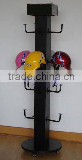 custom design motorcycle helmet hat display rack with advertisement HSX-P-126
