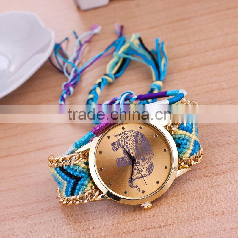 In Stock 8 Colors Fashion Women Handmade Women Watch Retro Leather Bracelet Heart Decoration Quartz WristWatches