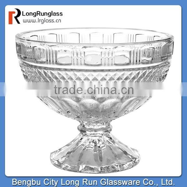 LongRun 2015 new recommend 300g wave shaped rim shaped ice cream dessert glass cup factory supply