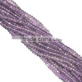 Amythest facted roundel beads