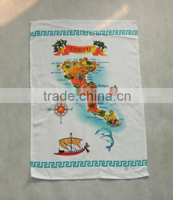 60*90cm 200gsm printed tea towel souvenir in blank cotton
