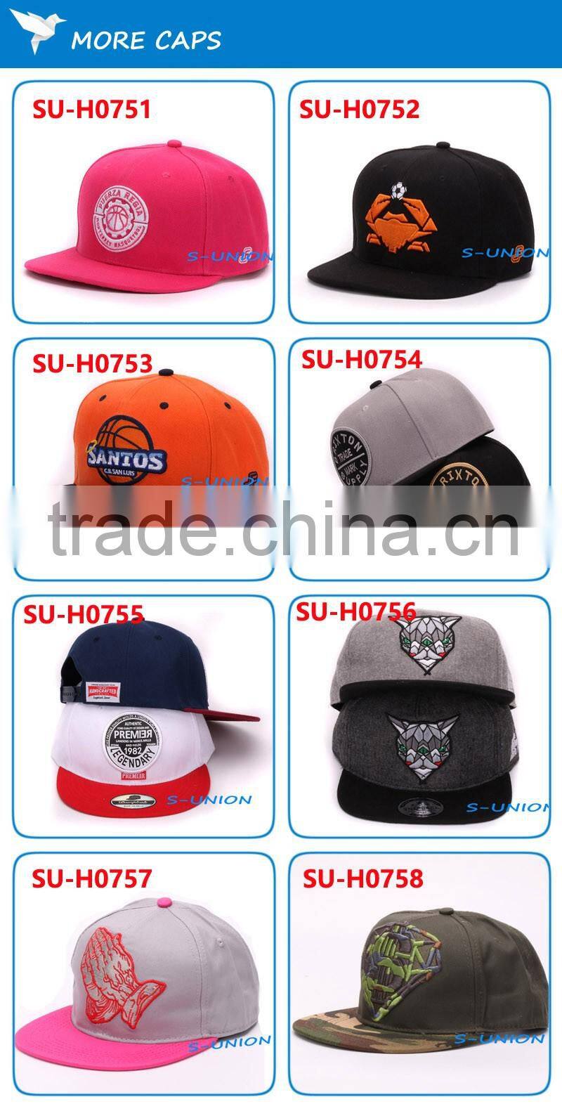 Best quality custom embroidery lion hip hop adjustable snapback flat brim kids caps