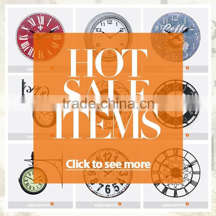 DEHENG mdf wall clock,vintage round clock, round rose art clock