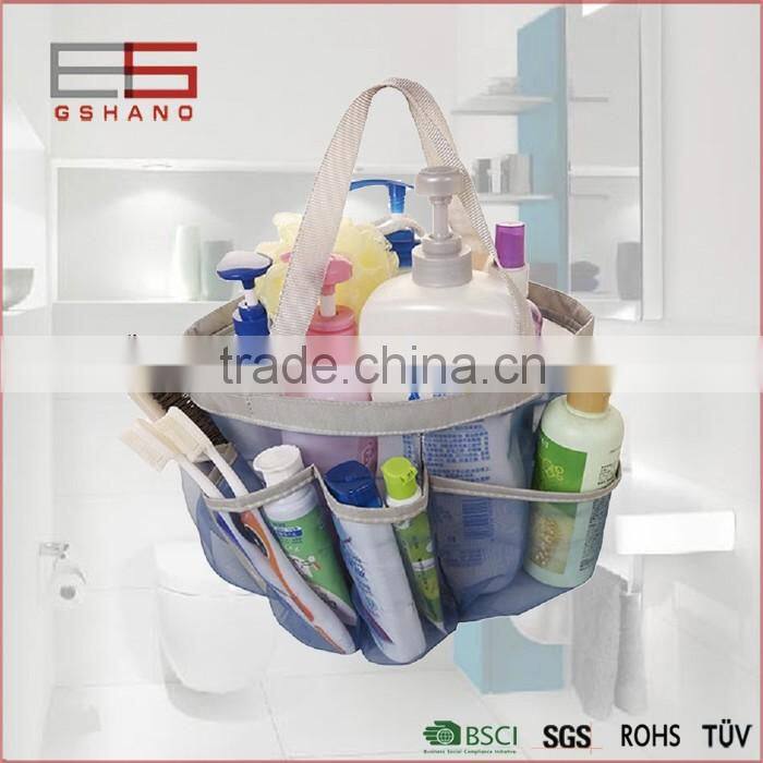 Quick Dry Hanging Toiletry Shower Bag with 8 Pocket Shower Tote Bag