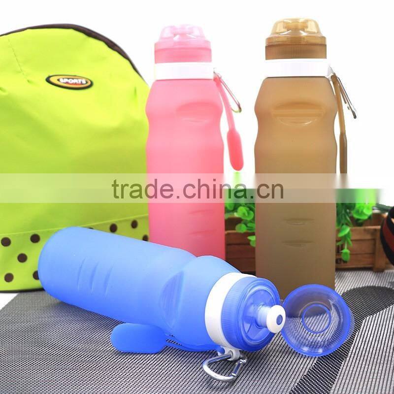 Protable Outdoor Camping Bulk Items Durable Mountain Bicycles Collapsible Bottle Leakproof Silicone Folding Water Sports Bottle