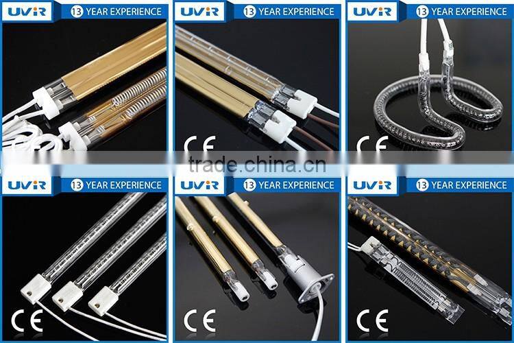 Short wave round infrared heating lamp with gold reflector for plastic welding