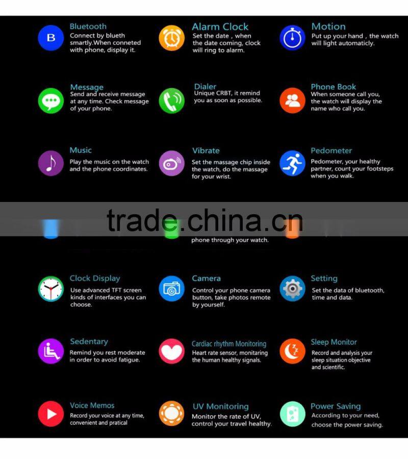 2016 NO.1 D3 Smart watch with Bluetooth smartwatch sports watch for Android and IOS passometer watch for Xiaomi Sumsung