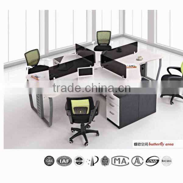 melamine desk office cubical workstation for 4 persons