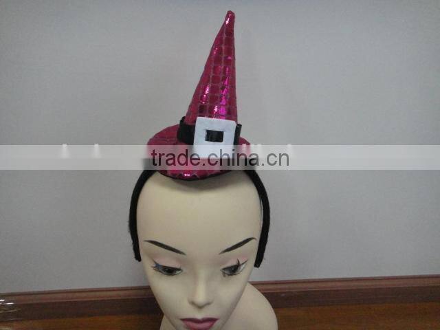 sequin witch hat shape headband for halloween
