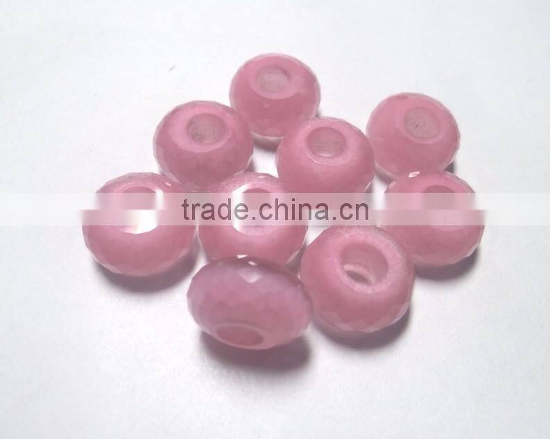 AAA Chinese Pink Cats Eye Stylist Roundel Big Hole Beads