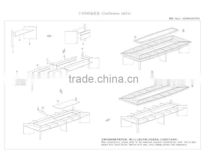 Steel base small meeting table