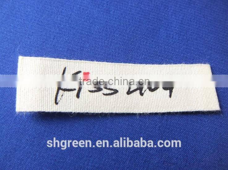 Simple printing folded cotton label