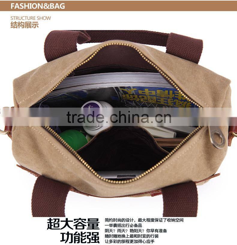 Casual Genuine Leather Hand Bag Canvas Messenger bag Mens Hand Bag Tablet Messenger Bag For Men