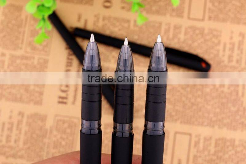 Factory price solid color promotional plastic logo gel ink pen with cap